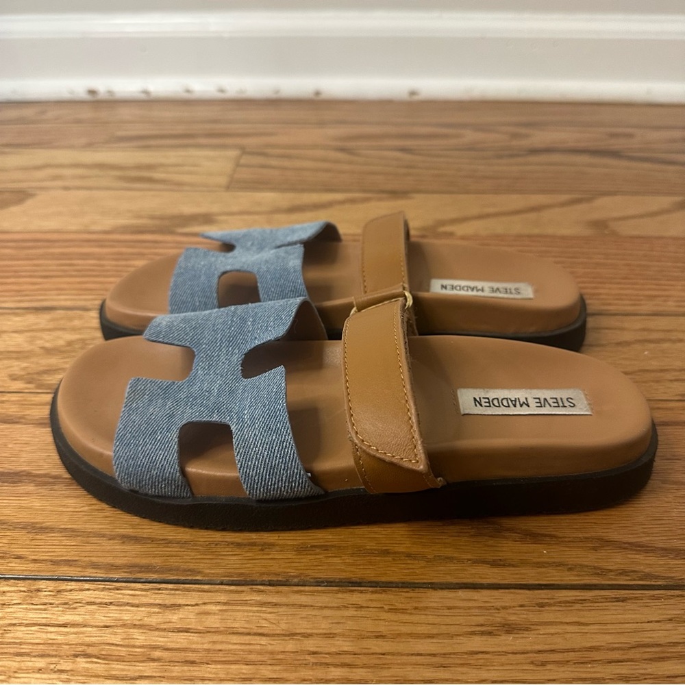 Steve Madden mayven denim slide- Size 7.5 - Picture 3 of 6